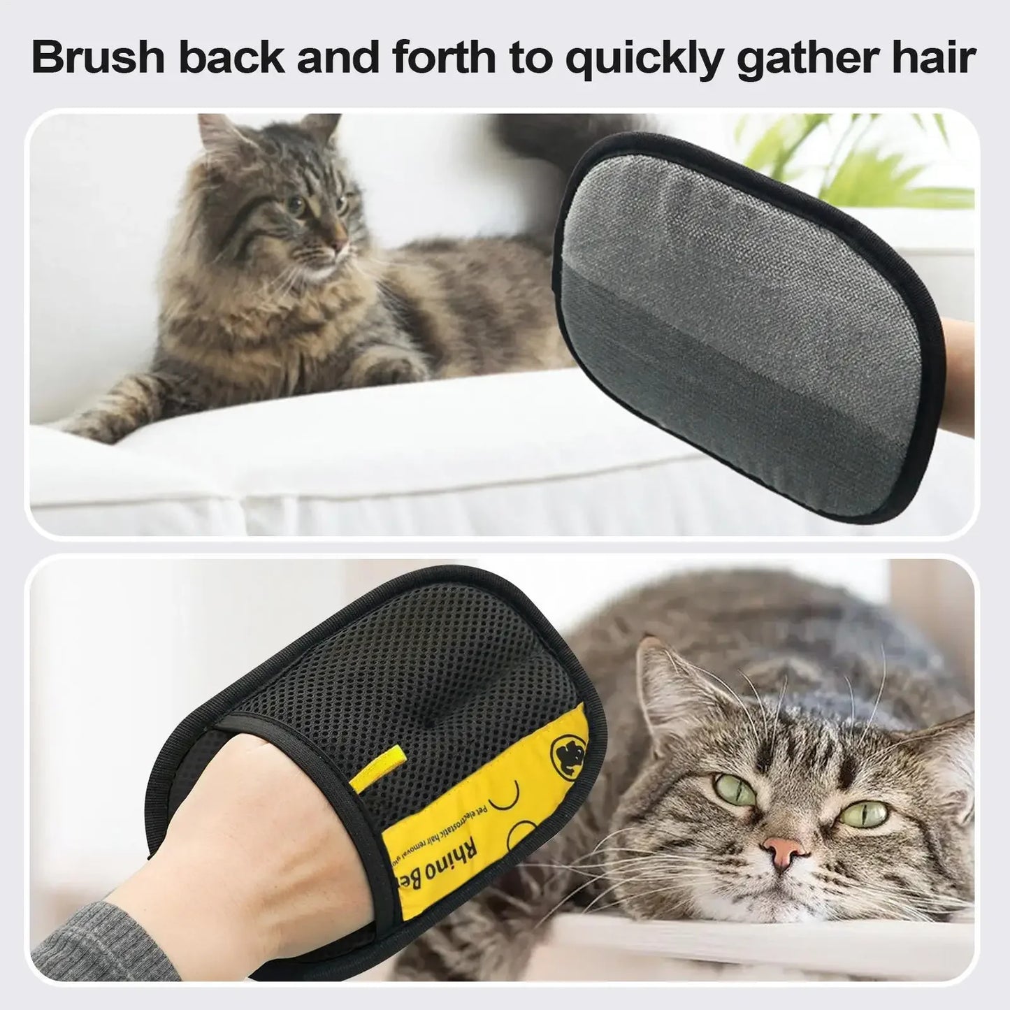 Cat Grooming Gloves Electrostatic Pet Hair Removal Brush for Cleaning Sofa Carpet clothes Double-sided Pet Hair Remover