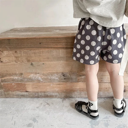 deer jonmi 2022 Summer Baby Girls Polka Dots Shorts Korean Style Children Cotton Trousers Toddlers Kids Casual Shorts