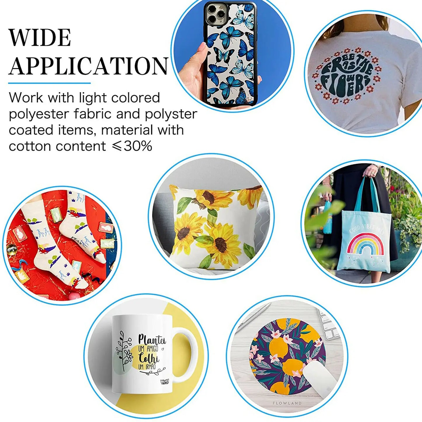 HTVRONT 150 Sheets 8.5 x 11 Inches A4（US）Sublimation Paper Heat Transfer Paper for Inkjet Printer T-shirt Clothes Printing 120g