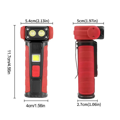 Mini Rotating LED Flashlight Ultra-Bright Emergency Flashlight Rotating Work Light Rechargeable Pocket Flashlight
