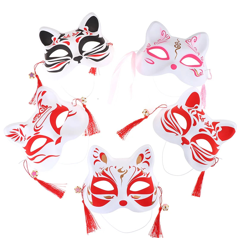 1Pc Anime Fox Masks PVC Half Face Cat Mask Masquerade Festival Party Cosplay Props