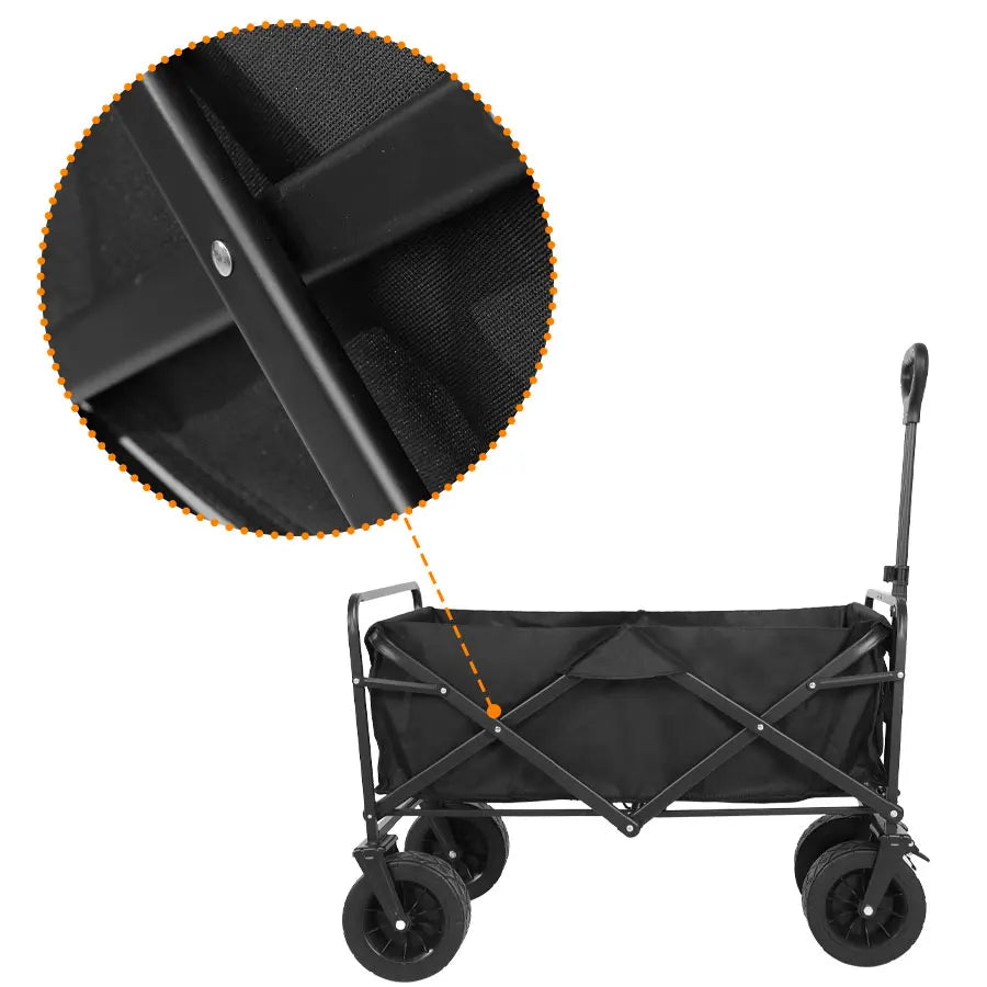 Heavy Duty Outdoor Folding Wagon Cart Large Capacity Collapsible Utility Wagon Trolley Portable Garden Beach Camping Equipment