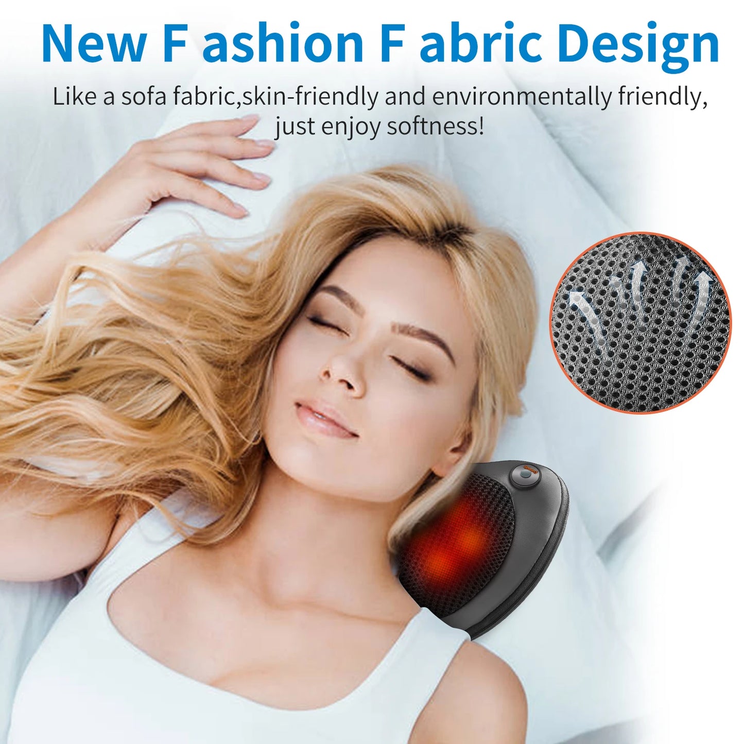 Head Neck Shoulder Back Massage Pillows Kneading Infrared therapy shiatsu  relaxation pillow massager