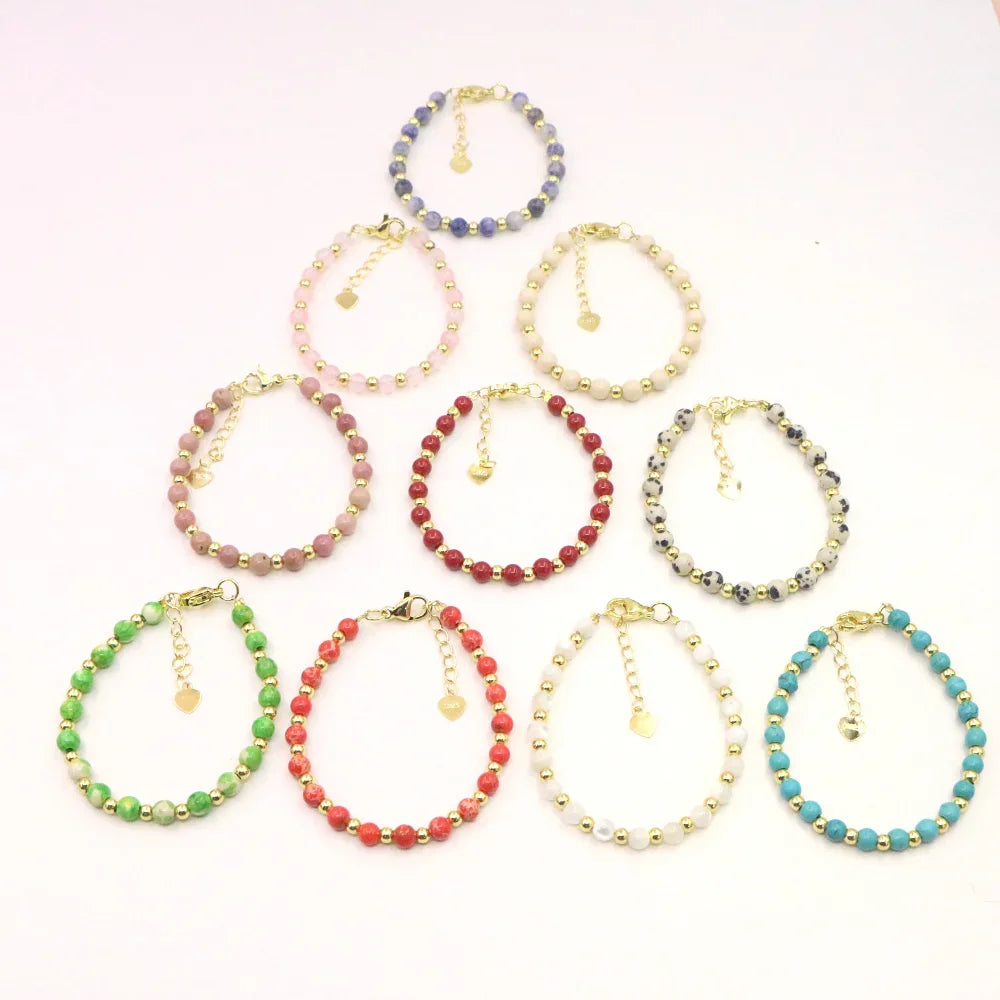 Fashion Lovely Baby Baptism Bracelet Natural Stone Crystal Lobster Clasp Parts Yoga Christmas Wedding Girls Gift Jewelry Charm