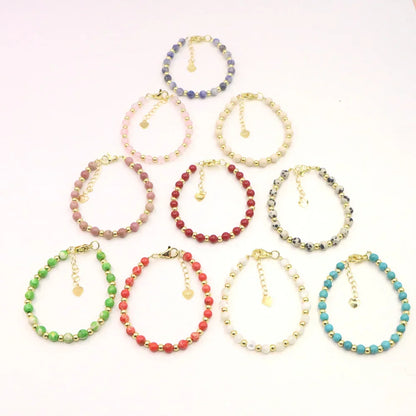 Fashion Lovely Baby Baptism Bracelet Natural Stone Crystal Lobster Clasp Parts Yoga Christmas Wedding Girls Gift Jewelry Charm