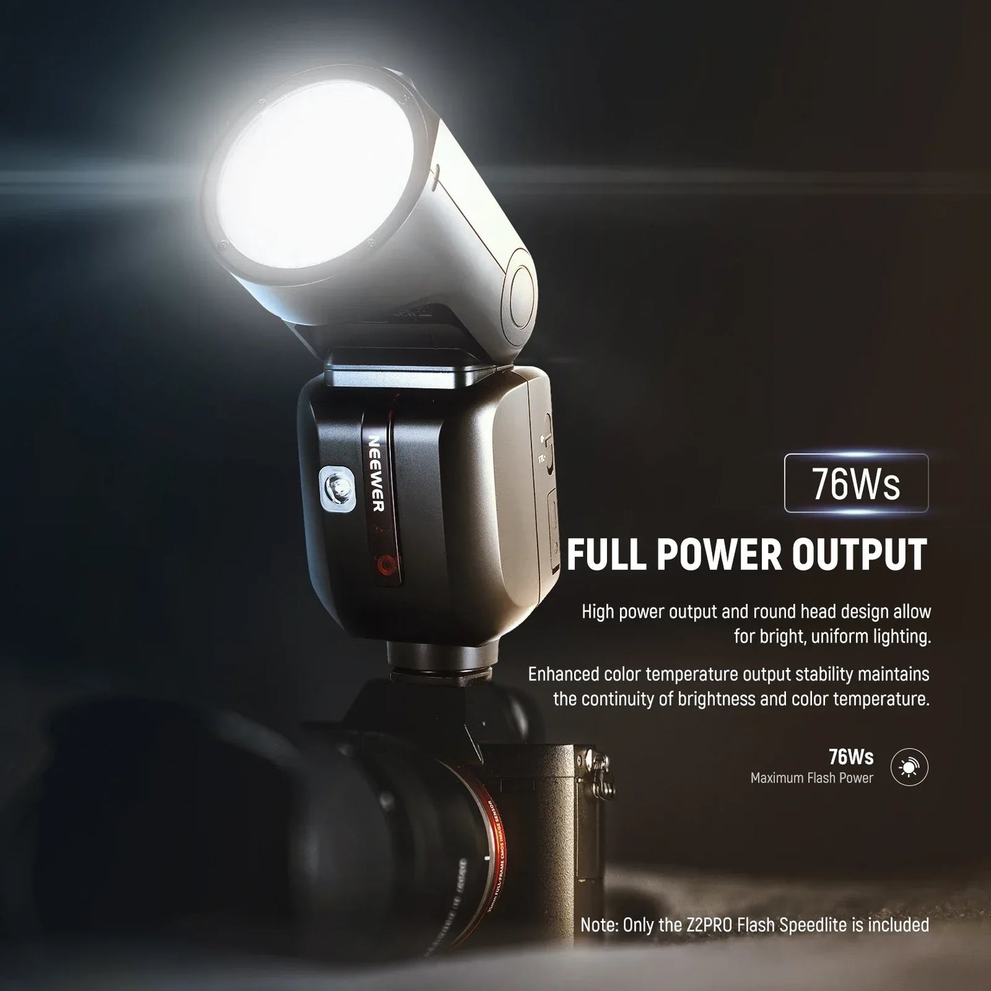 NEEWER Z2 PRO 2.4G TTL Round Head Flash Speedlite with 600 Full Power Flash For Nikon/Sony/Canon Wireless Compatible with Godox