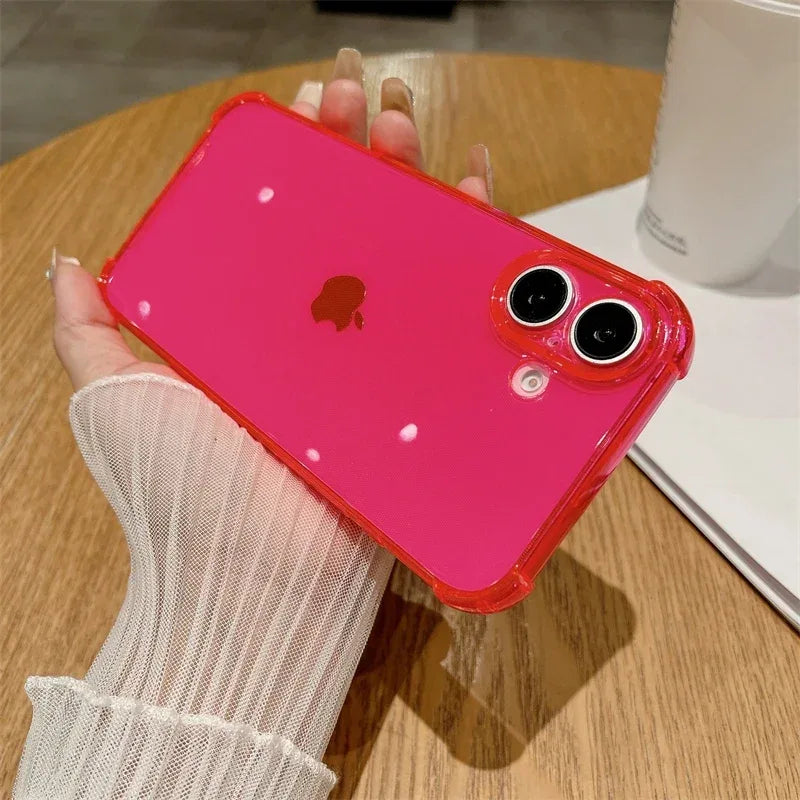 Luxury Jelly Clear Silicone Soft Case For iPhone 11 12 13 14 15 16 Pro Max 16 Plus Shockproof Protection Transparent Back Cover