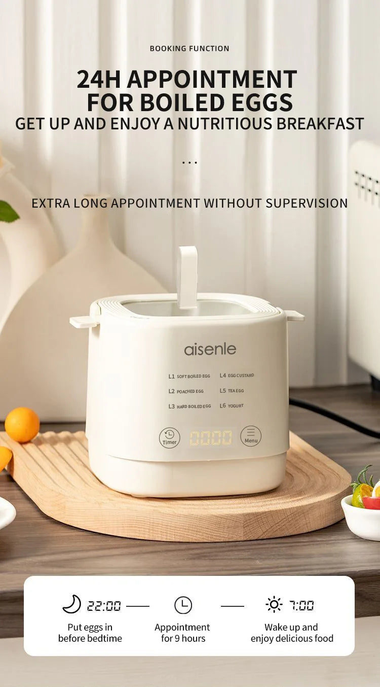 Electric Egg Cooker Multi-Functional Household Egg Cooker High Capacity Soft Medium Hard-Boiled Egg Cooker Egg Custard Steamer