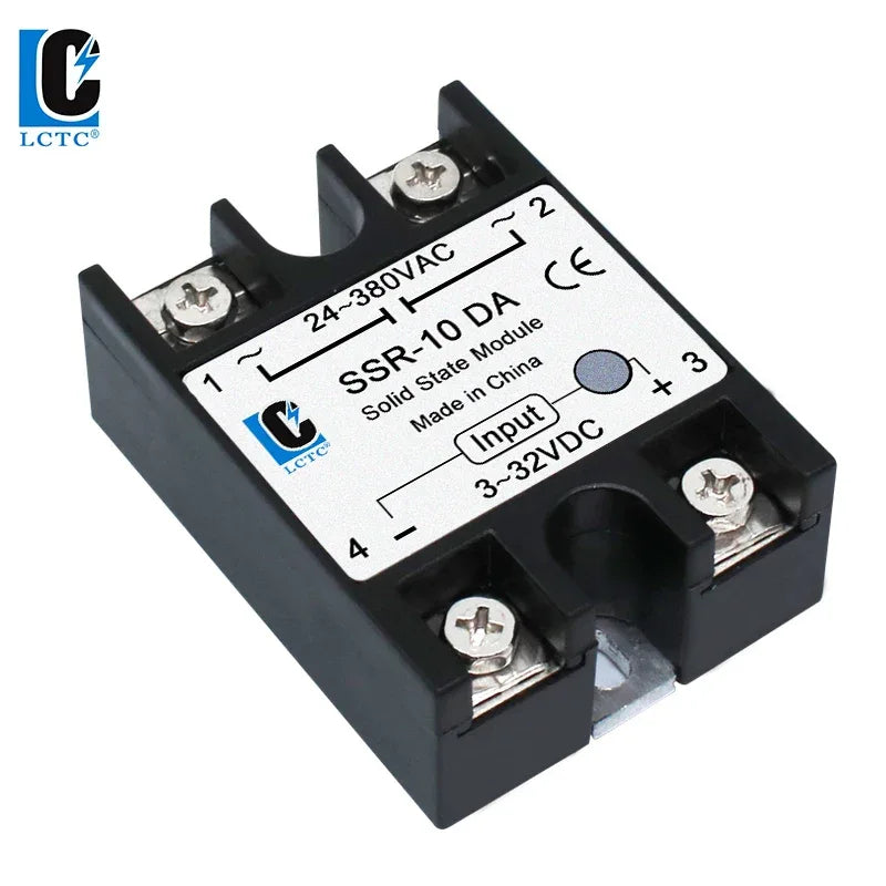 LCTC 1PCS SSR Solid State Relay DC To AC AC To AC DC To DC 10A 25A 40A 50A 60A 80A 100A Non-contact Relay 3-32VDC