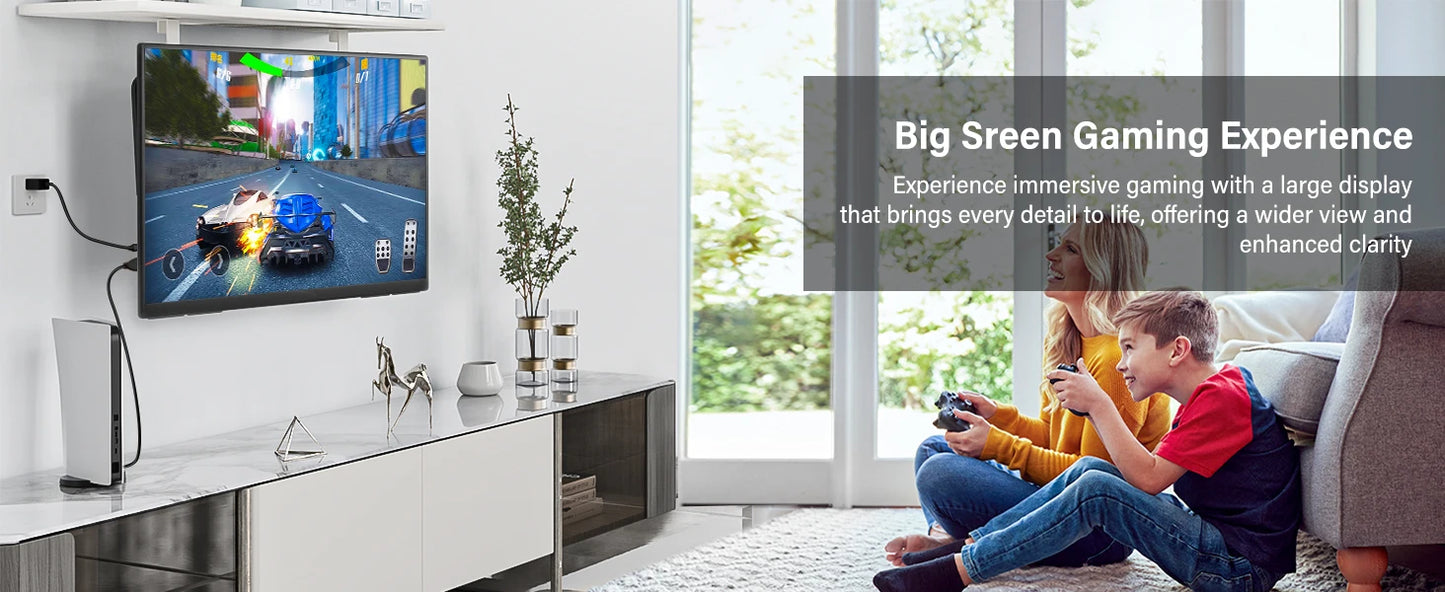 23.8inch Portable Monitor 100HZ 100% SRGB IPS USB-C HDMI Large Work Switch Home Gaming Second Monitor Adjustable Stand Laptops