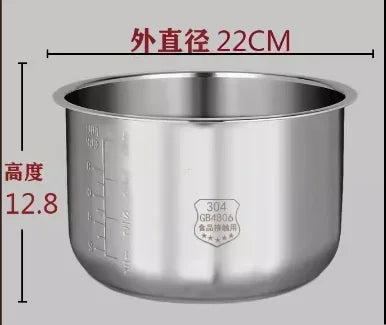 Suitable for Midea rice cooker 304 stainless steel inner pot 3L4L5L thickened FS3010/70 inner pot