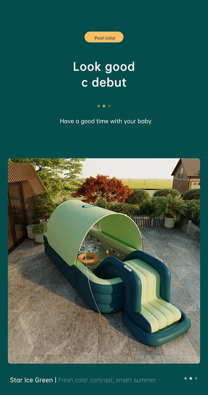 2/3M Large Swimming Pool Family Outdoor Party Pools Children's Inflatable Swimming Pool Sun Shade Folding Pool for Kids Baby Toy
