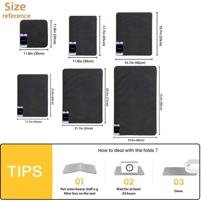 Double Layer Cat Litter Mat Heavy Duty Waterproof Cat litter box Washable Bed Mat Clean Pad Products Mat Pet Clean