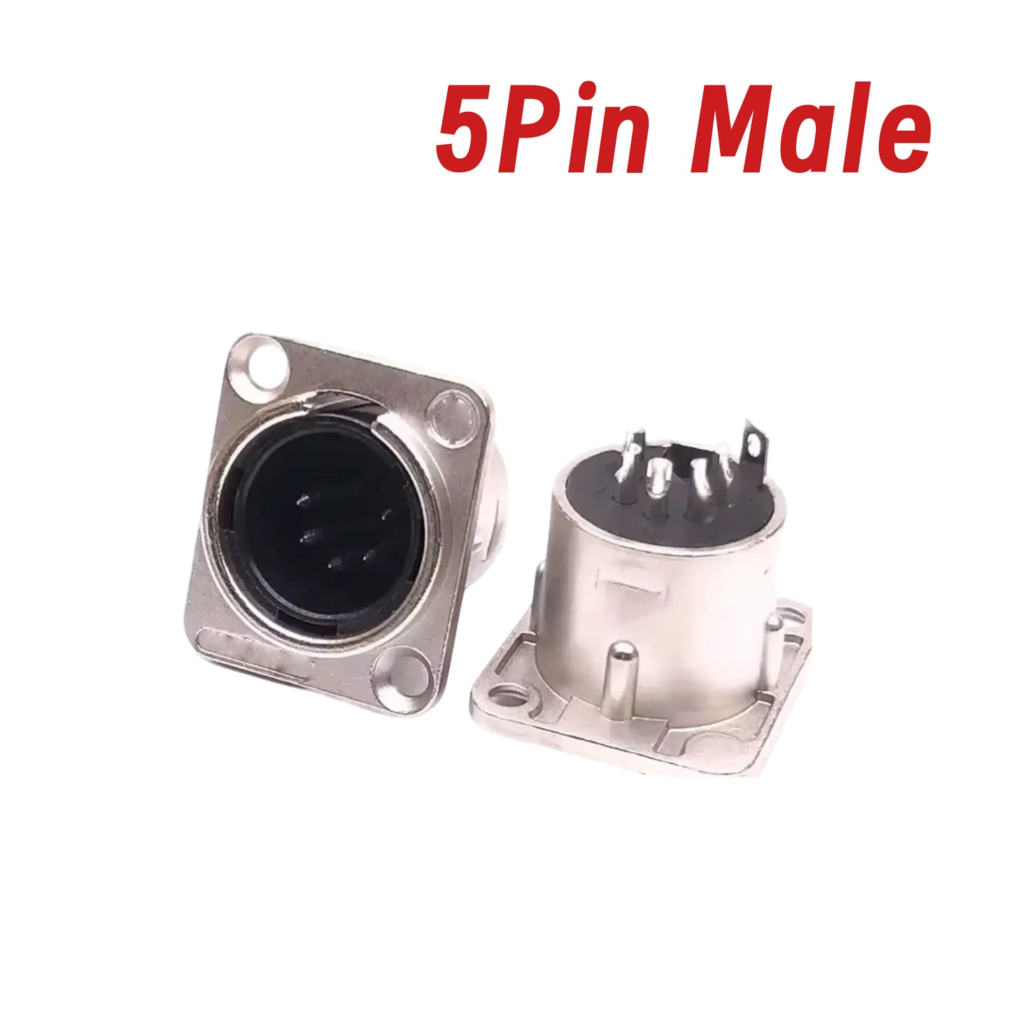 5pcs XLR Connector 3pin 4pin 5pin Male Female Panel Audio Microphone Jack Plug Connector Copper Contact Metal XLR Socket