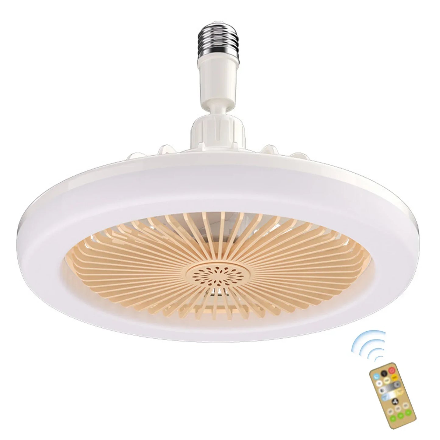 Aromatherapy Fan Lamp Universal E27 Light Holder LED Fan Lamps with Remote Control Mute Timing 3-gear Wind for Bedroom Dormitory