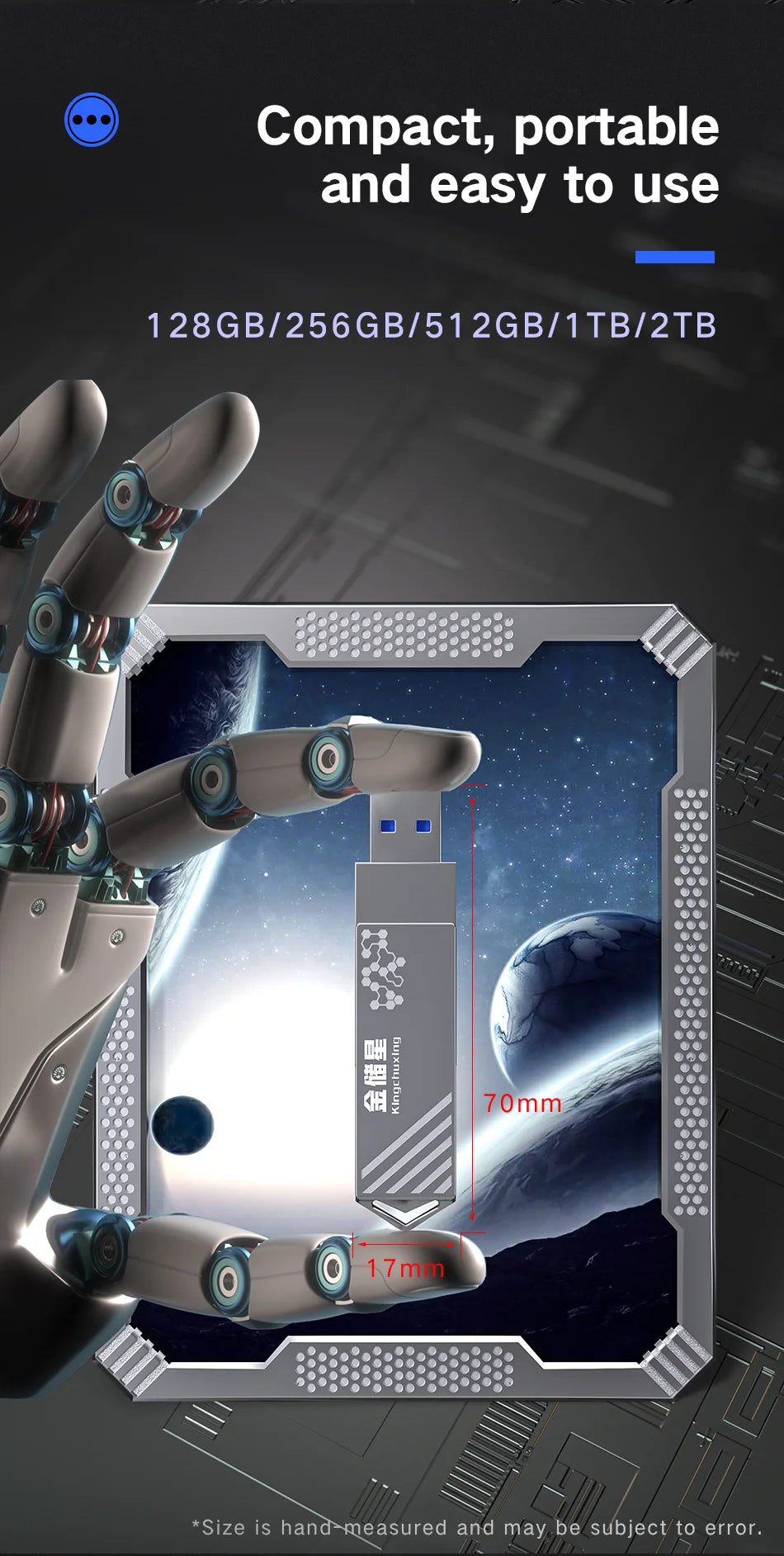 High Speed Solid State USB Drive 1TB Mobile Phone Hard Drive Type-C Dual Interface Mobile Computer Large Capacity USB Drive 512G