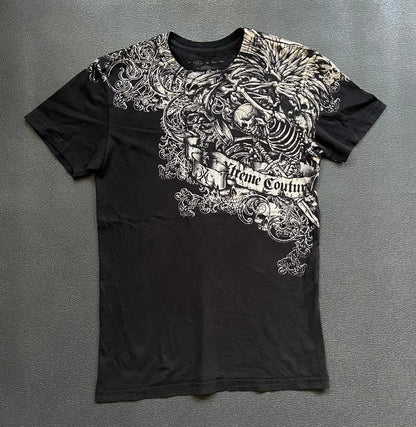 Y2K Xtreme T Shirt Man's Clothing Skeleton Printing Tops Harajuku Fashion Trend Baggy Men And Women Short Sleeves