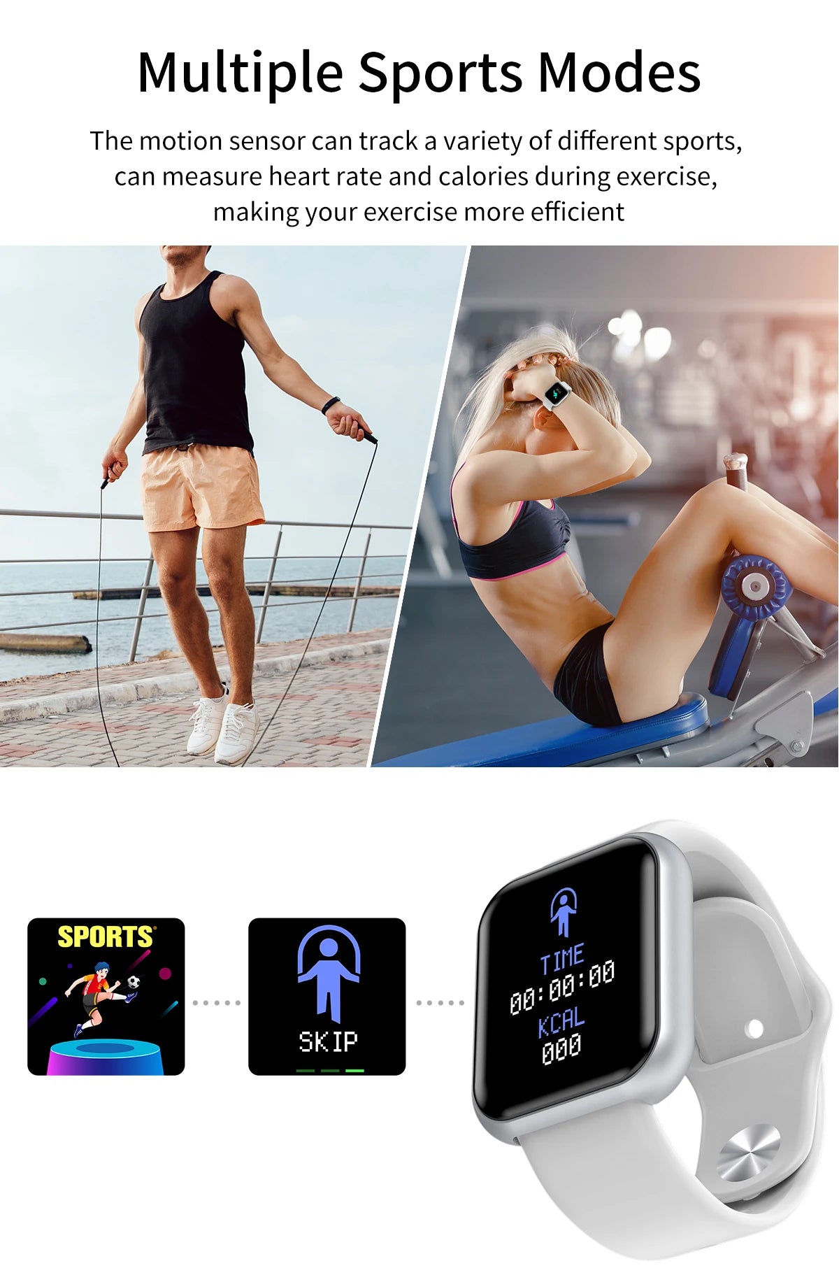 D20 Smart Watch for Men Women Sport Fitness Tracker Pedometer Smartwatch Y68 Digit Wristwatch 20 Pieces