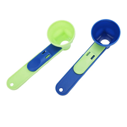 Protein Powder Funnel Scoop ABS Spill Proof Sliding Spoon Coffee Scoop Funnel for Sports Drink Protein Powder Funnel Scoop