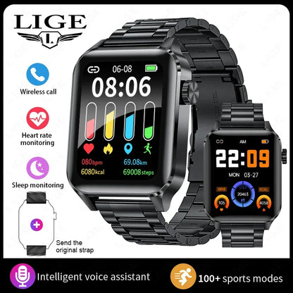LIGE Smart Watch Sport Fitness Sleep Monitor Fashion Luxury Women's Watch Bluetooth Call Message Clearance Sale Men's Smartwatch
