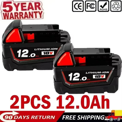 DHL 18V 12Ah For Milwaukee M18 Battery Li-Ion Replacement Battery For Milwaukee 18V M18 48-11-2830 0730-20 Tool battery