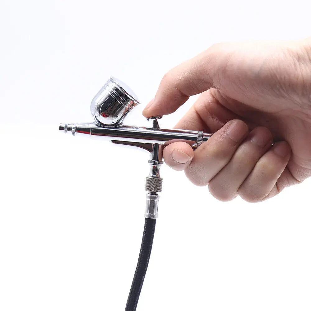 Mini Airbrush Compressor Kit Spray Gun Dual Action Air Brush Paint Model 0.3MM