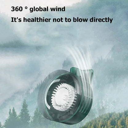 Electric Air Cooling Fan 3 Speeds Bladeless Hanging Fan USB Charging Mini Air Conditioning Fan 900mAh for Outdoor Home Working