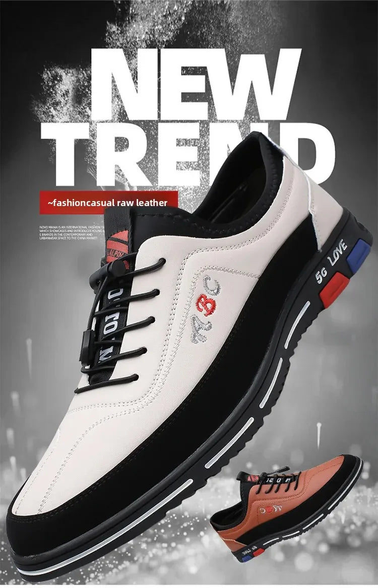 Extra Large Men's Shoes Casual Soft Bottom Leather Spring Autumn New Style 46 47 48 Trendy Shoes Comfortable Rubber Sole