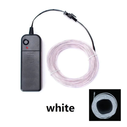 1m 3m 5m Glow EL Wire Neon Cable for Christmas Dance Party DIY Costumes Multicolor Illuminated Light AA Battery  Lamp LED Strip