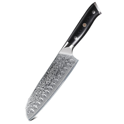 TURWHO 1PC-3PCS Professional Kitchen Knives Set Utility Santoku Chef Knife Japanese 67 Layer Damascus Steel G10 Handles Gift Box