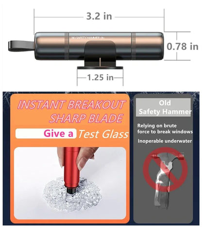 2 In 1 Car Safety Hammer Emergency Glass Breaker Cut The Seat Belt High Hardness Tungsten Steel Rescue Tool Auto Accessories