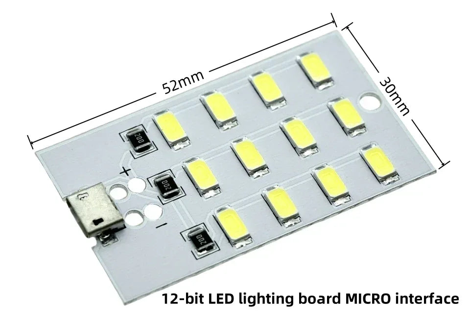 5730 SMD LED Light Panel 5V 450mA Micro USB Powered for Emergency Night Lamp Mobile Charger