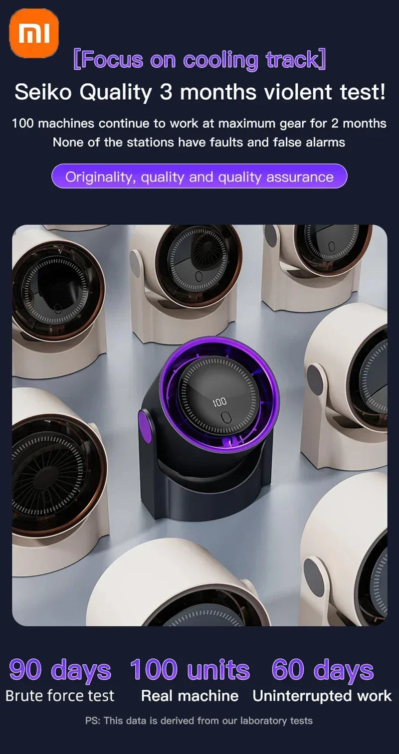 Xiaomi Smart Electric Fan 100 Level Bladeless Fan Portable Small Usb Charge Silent Desktop High-speed Circulating Cooling Fan
