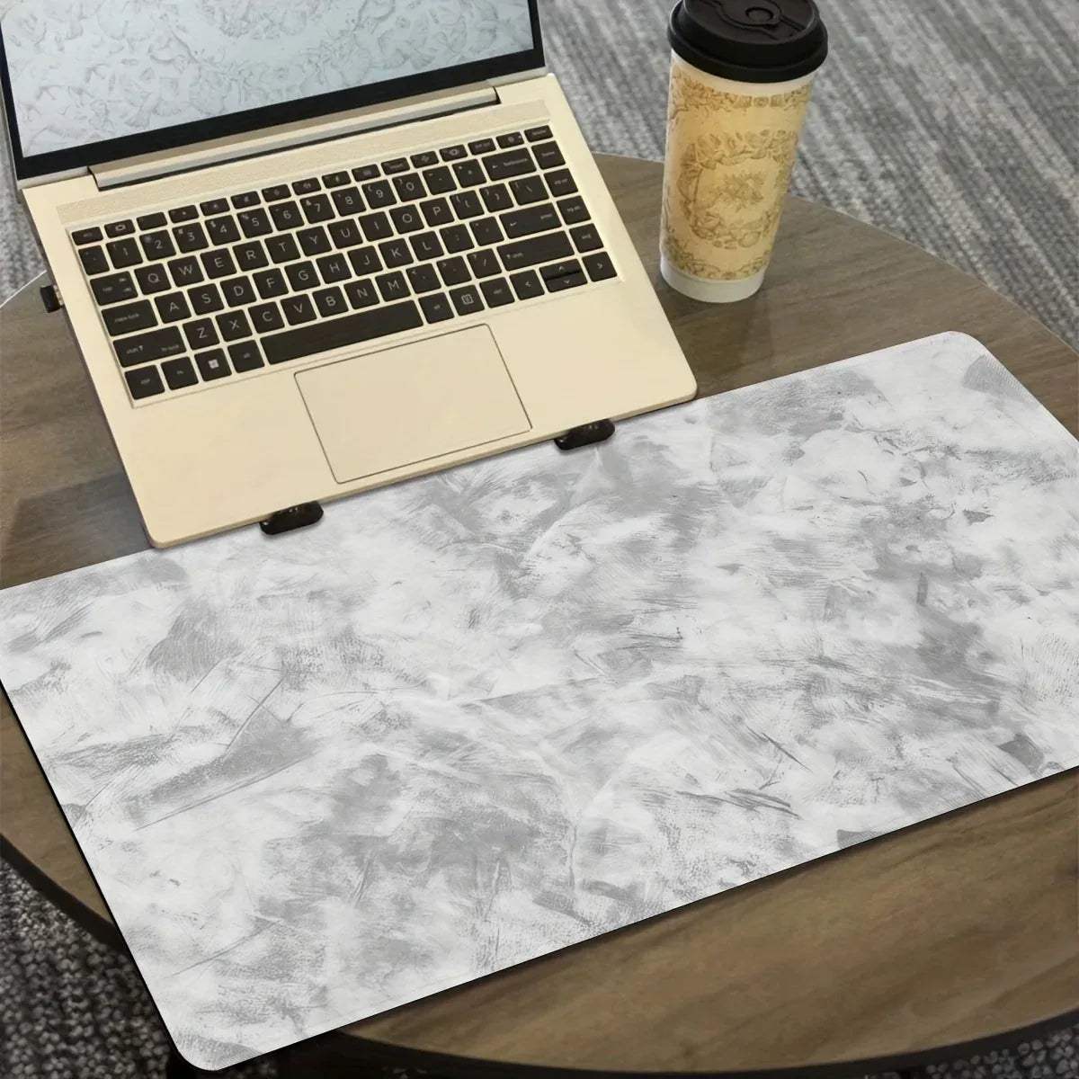 Sleek Grey - Toned Desk Mat: Non - Slip PC Accessory for Gaming & Office, Large - sized with a Minimalist Design