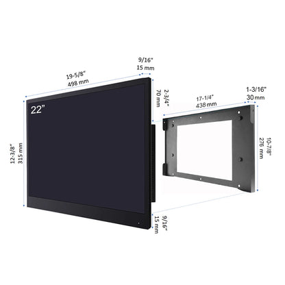 Souria 22 inches Smart Magic Mirror Waterproof TV for Bathroom Hotel DTV Tuner WiFi Bluetooth Built-in Apps Store ATSC DVB-T T2