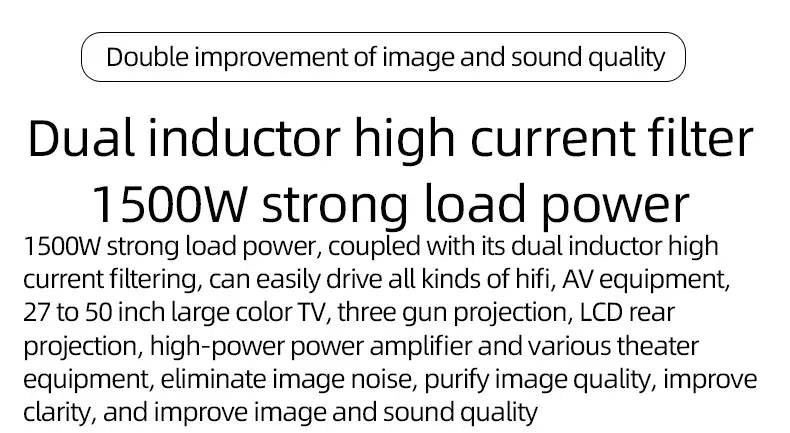 ATAUDIO Hifi Power Filter Power Power Conditioner Purifier Surge Protection with US Plug and Universal Socket