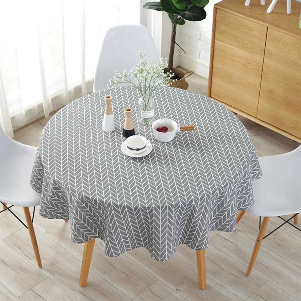 Round Tablecloth Washable Table Cloth Decorative Table Cover for Wedding Holiday Christmas Party Picnic Dining Room Table Covers