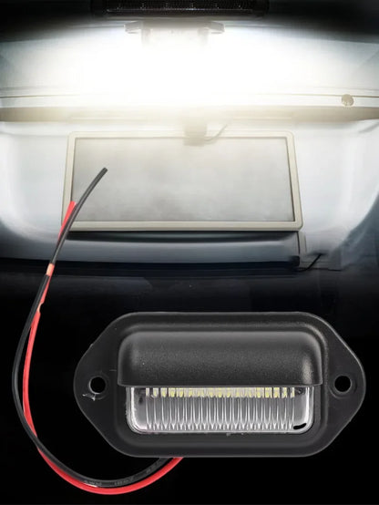 6 LED Universal Car License Light for SUV Truck Trailer Van Tag Step Lamp White Bulbs Car License Plate Lights Car Accessories