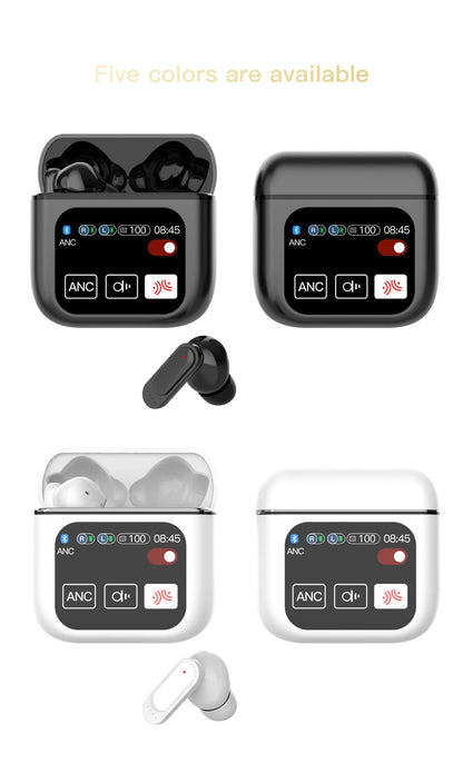 SE60 High quality Touch Screen ANC Wireless Earphones TWS Noise Cancelling Earbud Bluetooth 5.3 Long Battery life HiFi Headphone