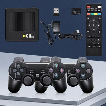 G11 Pro Video Game Box Built in 10000+ Retro Games HD Video Game Console Ultra Low Latency with 2.4G Wireless Dual Controllers