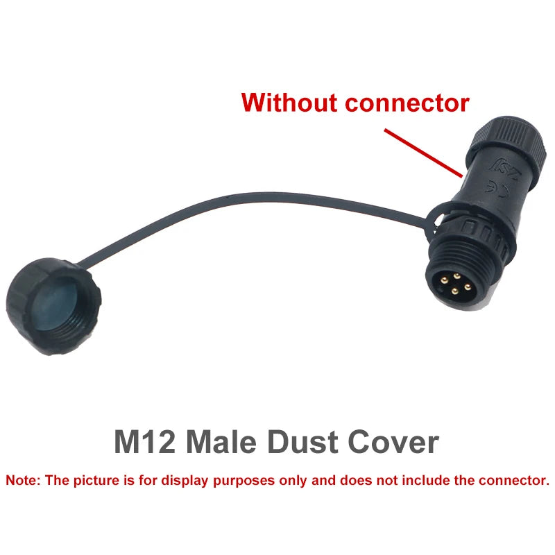 M12 Welded Connector Outdoor 2 3 4 5 6 7 8 Pin IP68 Waterproof Assembled Connector Joint Aviation Docking Male Female Plug