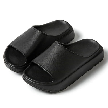 Comwarm Women Platform Slippers Soft EVA Thick Sole Sandals Fashion High Bottom Flat Heel Slippers Non-slip Casual House Slides
