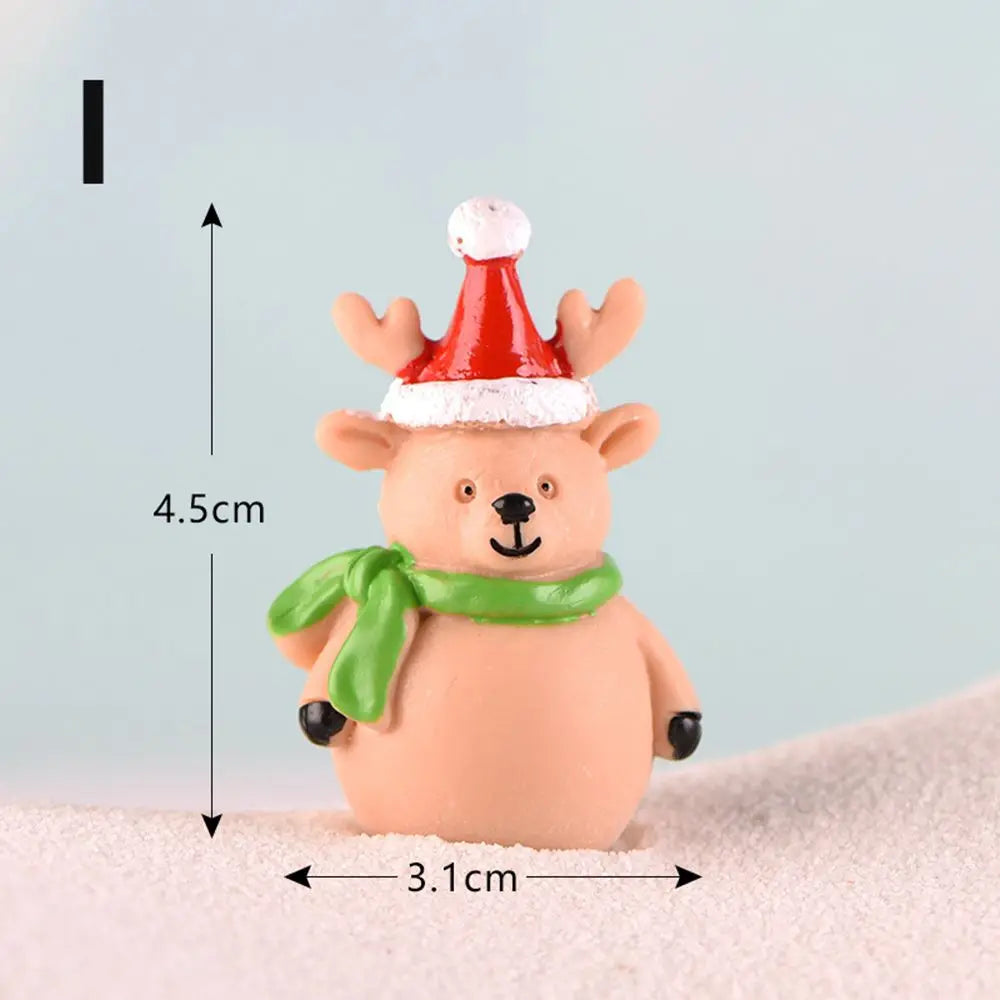Gift Box Snowman Terrarium Dollhouse Fairy Garden Figures Micro Landscape Ornaments Figurines Christmas Miniature