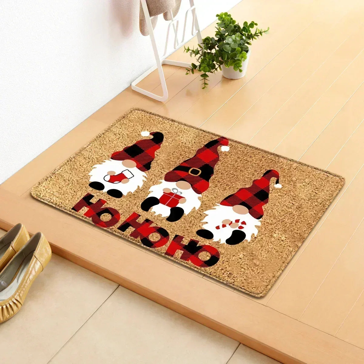 VIKAMA Merry Christmas Welcome Doormat Winter Non-Slip Rubber Backed Floor Mat for Home Indoor Outdoor Entrance Decoration