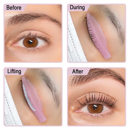 Lomansa 4 Pairs L Curl Silicone Eyelash Perm Rod Shield Sticky Lash Lift Pad Lifting 3D Eyelash Curler Accessories Makeup Tool