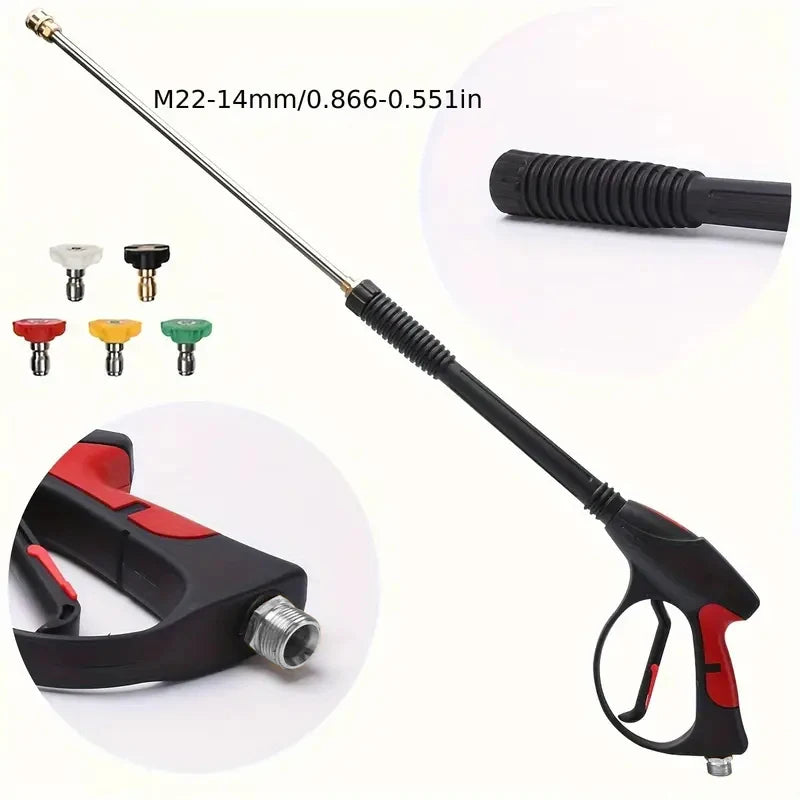 High Pressure Cleaning Water Gun M22-14 Copper Valve Core Car Washing Water Gun 1/4 Quick Connect 4000psi  With 5 Color Nozzles