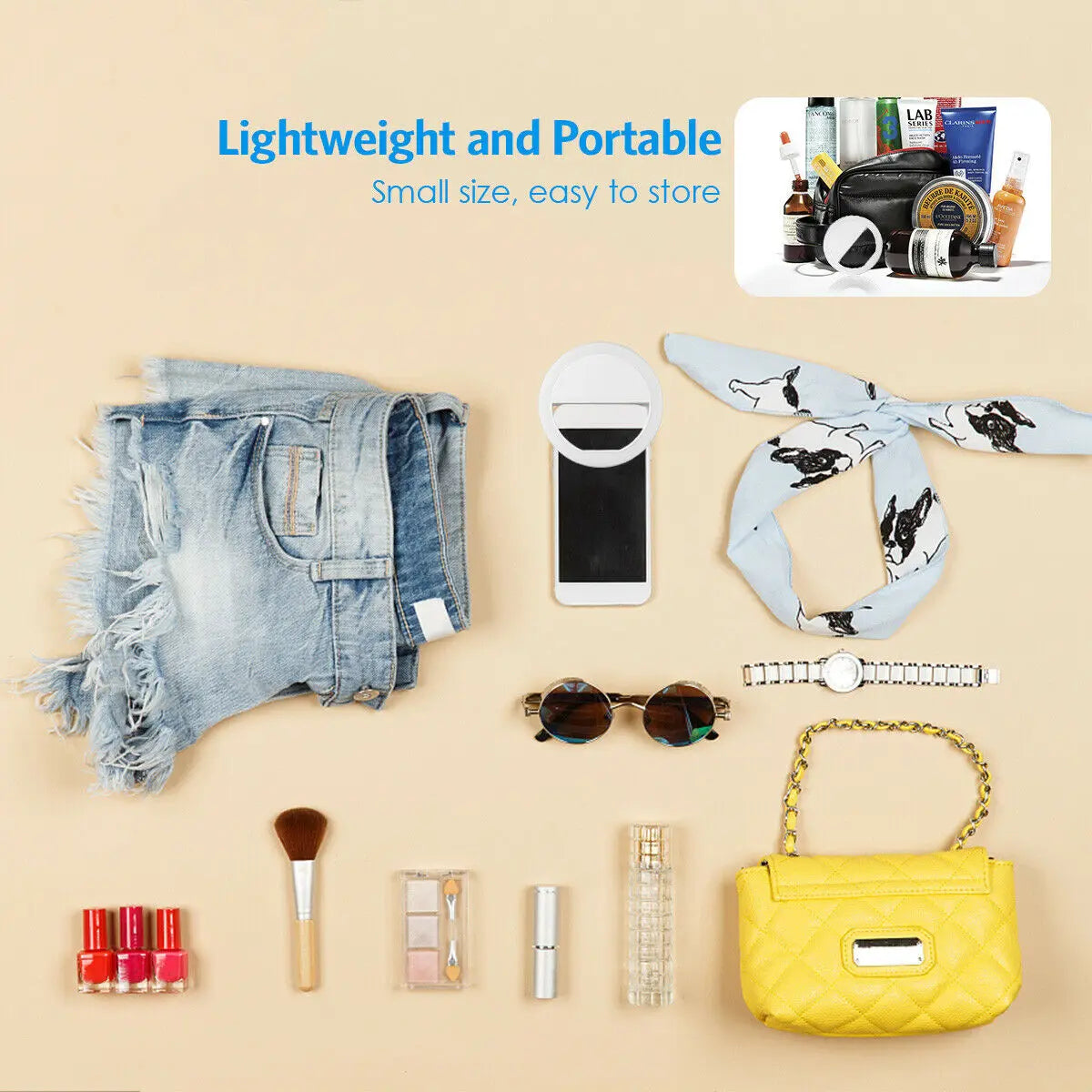 LED selfie fill light, mobile phone lens fill light, suitable for iPhone, Samsung, Xiaomi, Huawei mobile phone selfie fill light