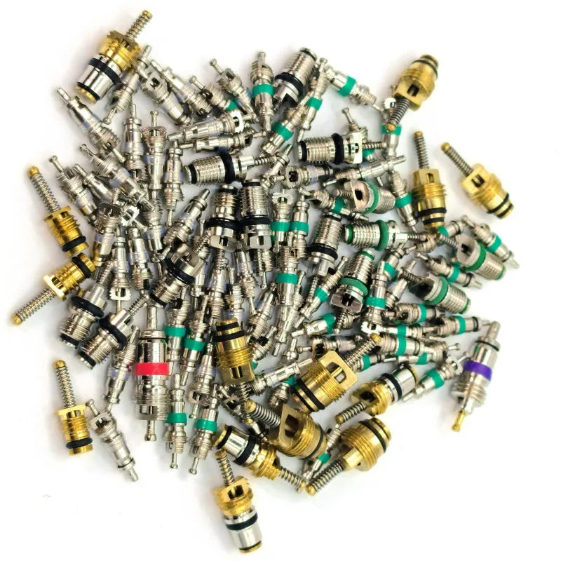 100Pcs/box R134A Car A/C Core Valves Automotive Air Conditioning Assortment Kit 1