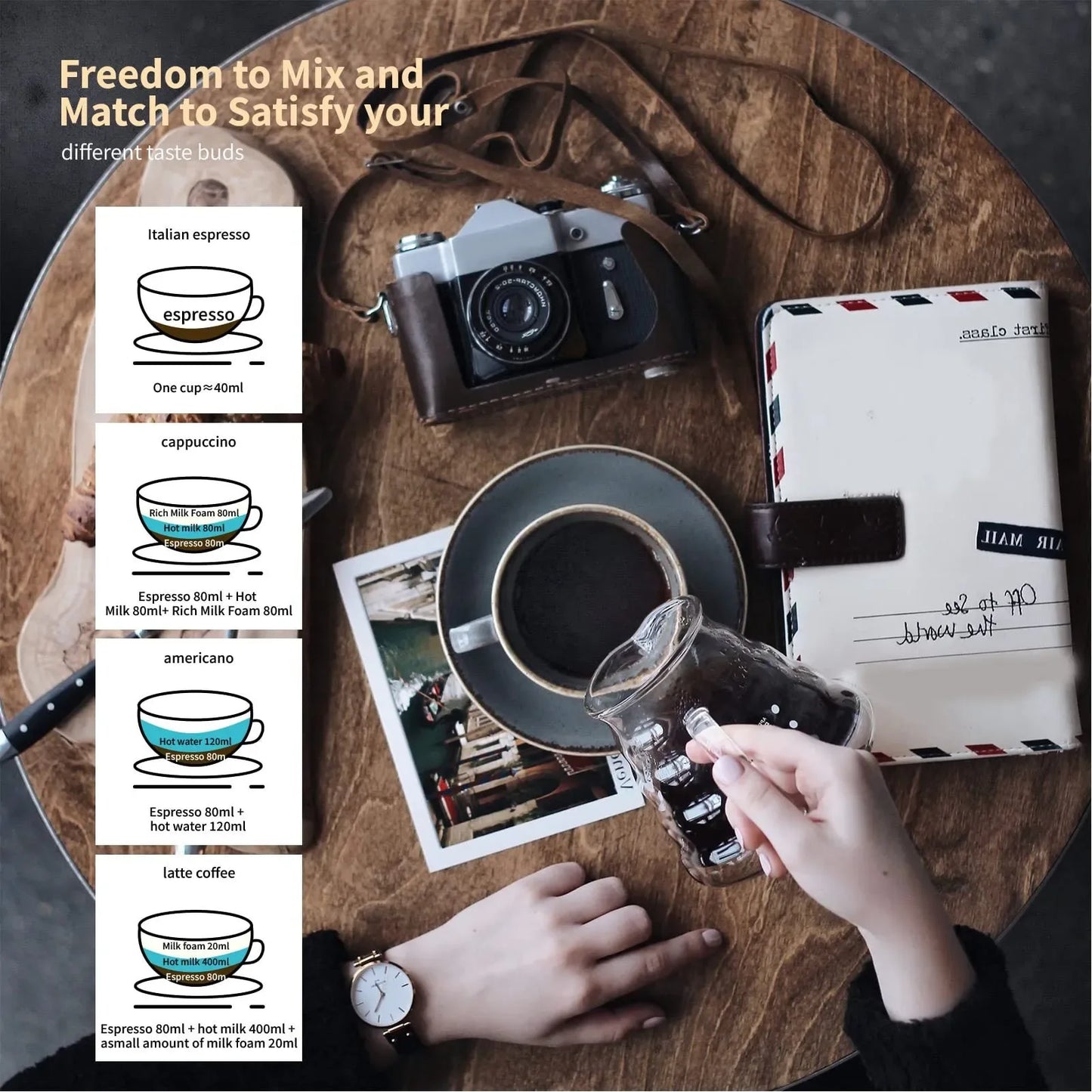 Portable 6 Cup Electric Coffee Maker Transparent Top Italian Coffee Pot Machine 300ML for Home