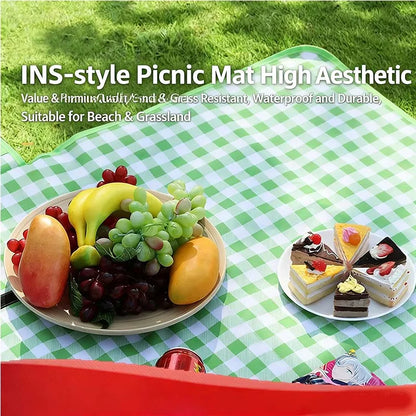 Outdoor Waterproof Picnic Mat Moistureproof Portable Beach Mat Ins Style Camping Picnic Blanket for Travel Camping Hiking
